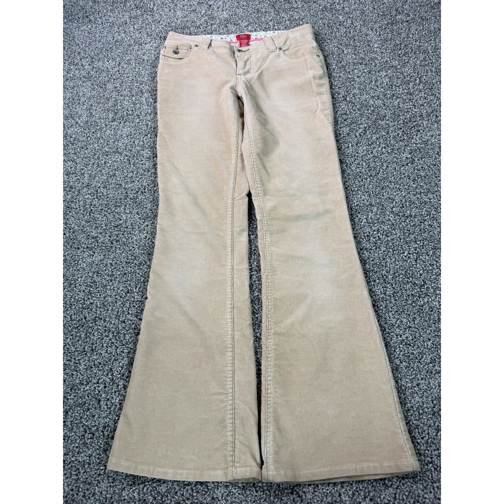Vintage Y2K Mossimo Corduroy Pants Women's Size 5 Beige Flared Baggy